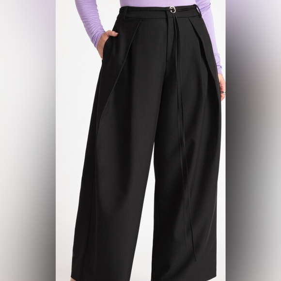 Elegant Black Wide-Leg Pants - Picture 2 of 2